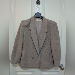 Agasa Women's Classic Greyish Pink Woolen Blazer